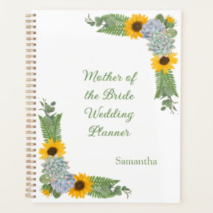 Sonnenblumen Sukkulenten Brautmutter Hochzeitsplan Planer