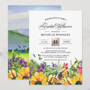 Sonnenblumen   Summer Wild Meadow Brautparty Einladung