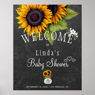 Sonnenblumen Tafel Herbst-Baby-Party Poster