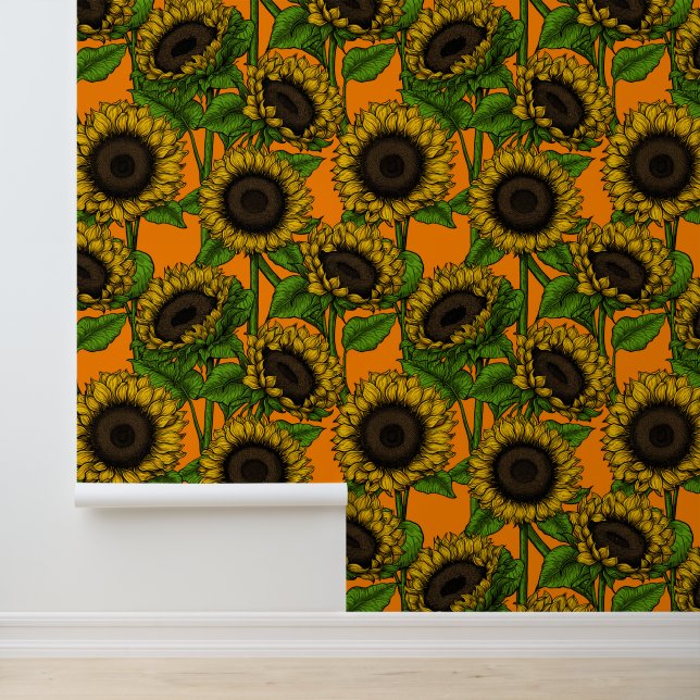 Sonnenblumen Tapete (Anwendung)