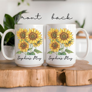 Sonnenblumen-Tasse für Frauen, individuelles Mutte Kaffeetasse