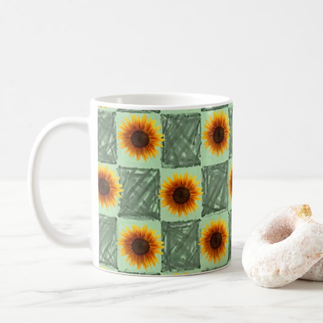 Sonnenblumen-Tasse Kaffeetasse (Mit Donut)