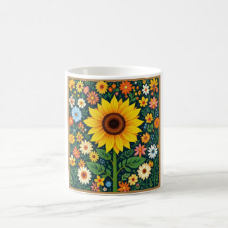 Sonnenblumen-Tasse mit Blumenmuster Kaffeetasse