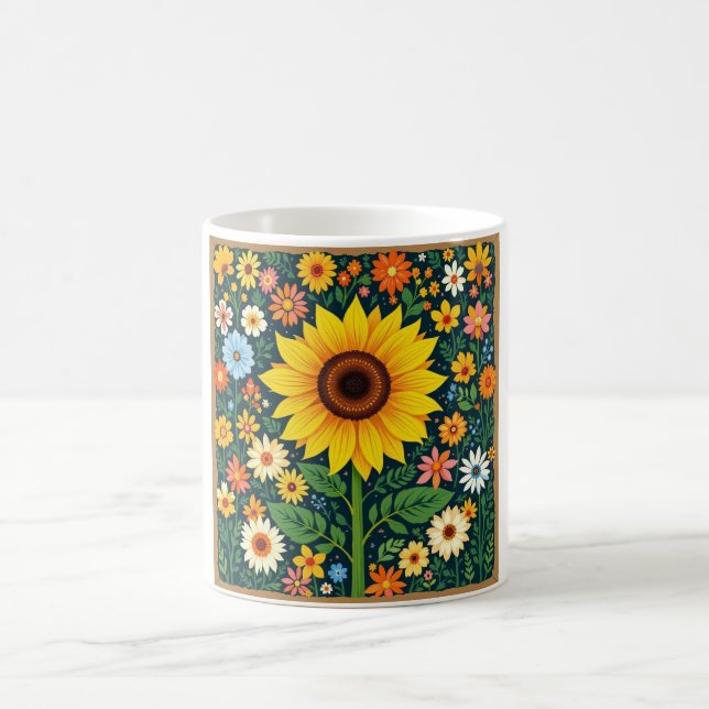 Sonnenblumen-Tasse mit Blumenmuster Kaffeetasse (Mittel)