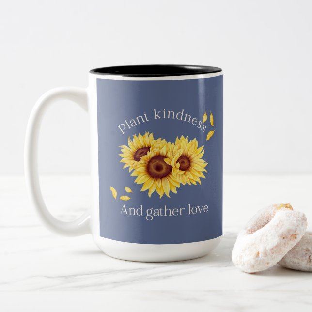 Sonnenblumen-Tasse Zweifarbige Tasse (Mit Donut)