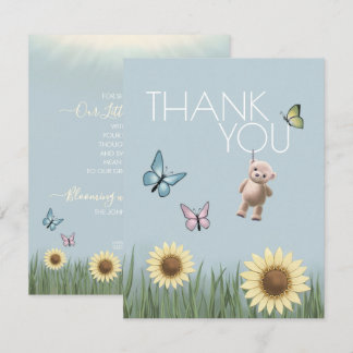 Sonnenblumen-Teddy-Baby-Party Neutrale Dankbarkeit Dankeskarte
