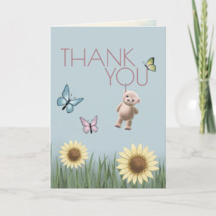 Sonnenblumen-Teddy-Rosa-Baby-Dankeschön-Karte zum Dankeskarte