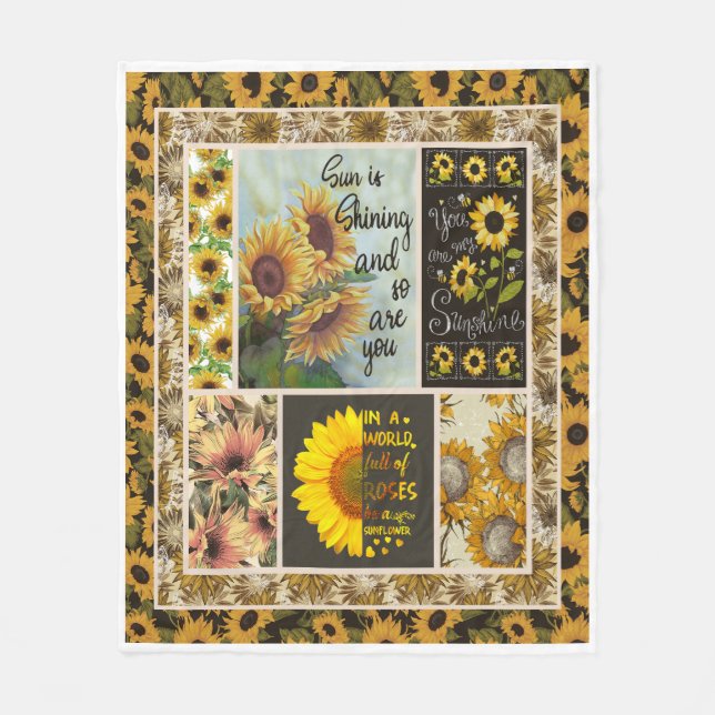 Sonnenblumen Thema Sie sind mein Sonnenschein Fleecedecke (Vorderseite)