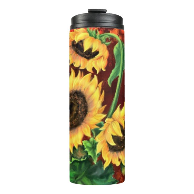 Sonnenblumen Thermal Tumbler Thermosbecher (Vorderseite)