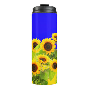 Sonnenblumen Thermal Tumbler Ukraine Flaggenfarben Thermosbecher