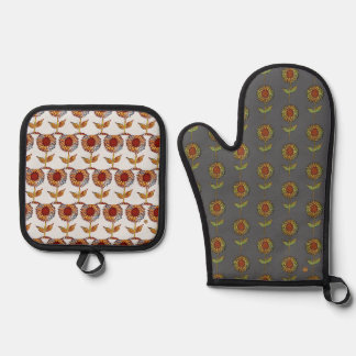 Sonnenblumen-Topflappen und -Handschuhe Ofenhandschuh & Topflappen-Set