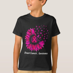 Sonnenblumen tragen rosa Brustkrebs Bewusstsein Fr T-Shirt