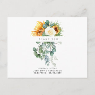 Sonnenblumen-Trauerkarte zum Dank für Beileidsbeku Postkarte