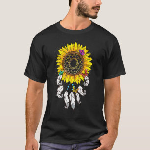 Sonnenblumen Traumfänger Mit Schmetterlingen Dream T-Shirt