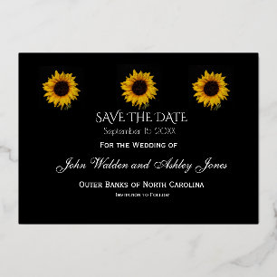Sonnenblumen-Tröpfchen Save The Date Folie Postkar Folieneinladung