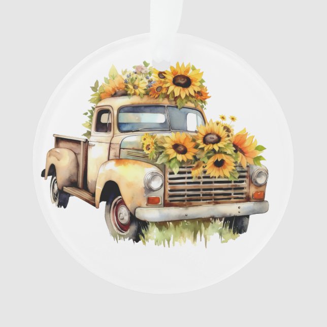 Sonnenblumen Truck Ornament (Vorderseite)