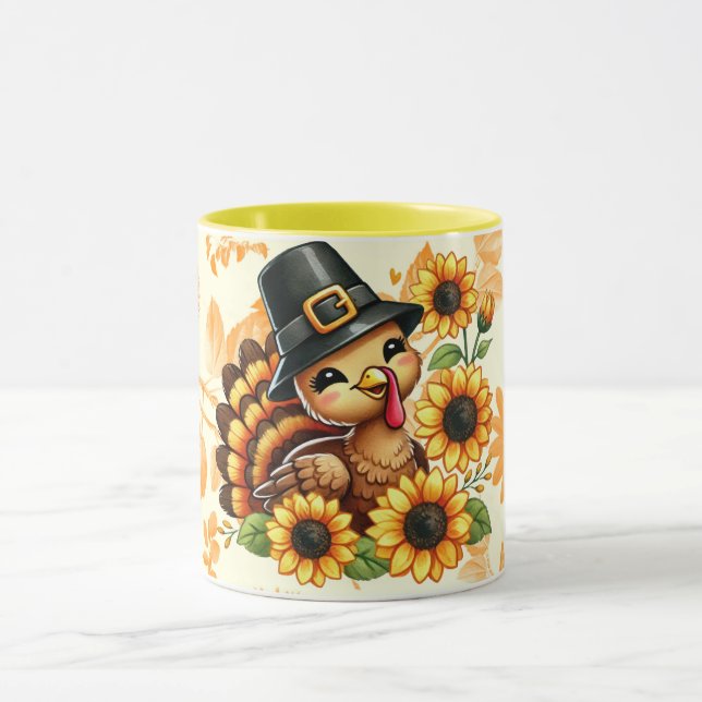 Sonnenblumen Truthahn Tasse  (Zentrum)