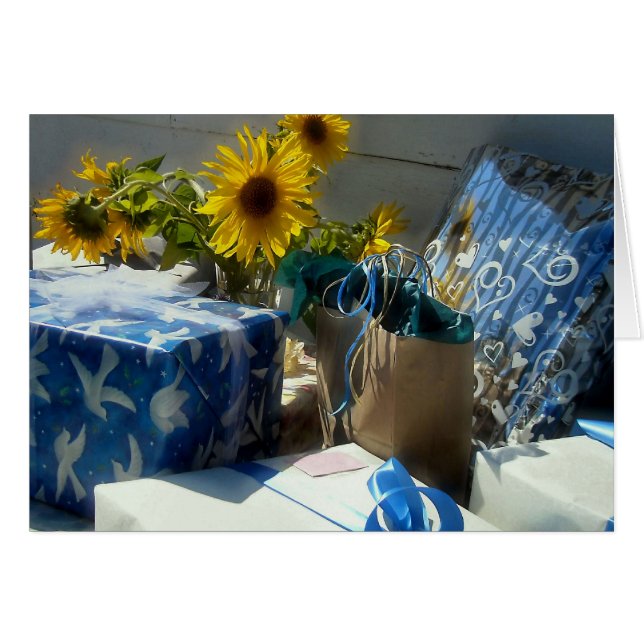 Sonnenblumen u. Geschenke (Vorderseite (Horizontal))