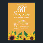 Sonnenblumen Überraschung 60. Geburtstag Einladung<br><div class="desc">Sonnenblumen Überraschung 60. Geburtstag Einladung. Blume mit Blumenmuster und Gelbhintergrund. Land Vintag Retro. Frauen zum Geburtstag. 12. 13. 15. 16. 18. 20. 21. 30. 40. 50. 60. 70. 80. 90. 100., jedes Alter. Printable Digital. Für weitere Anpassungen klicken Sie bitte auf die Schaltfläche "Anpassen" und verwenden Sie unser Designwerkzeug, um...</div>