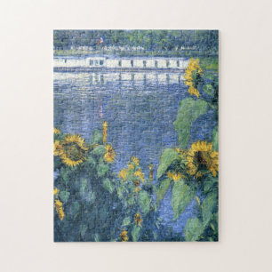 Sonnenblumen Ufer der Seine von Caillebotte Puzzle