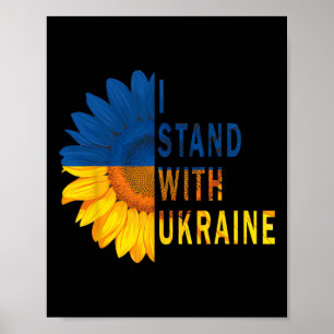 Sonnenblumen Ukraine Flagge Shirts Ich stehe mit d Poster