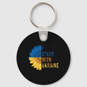 Sonnenblumen Ukraine Flagge Shirts Ich stehe mit d Schlüsselanhänger