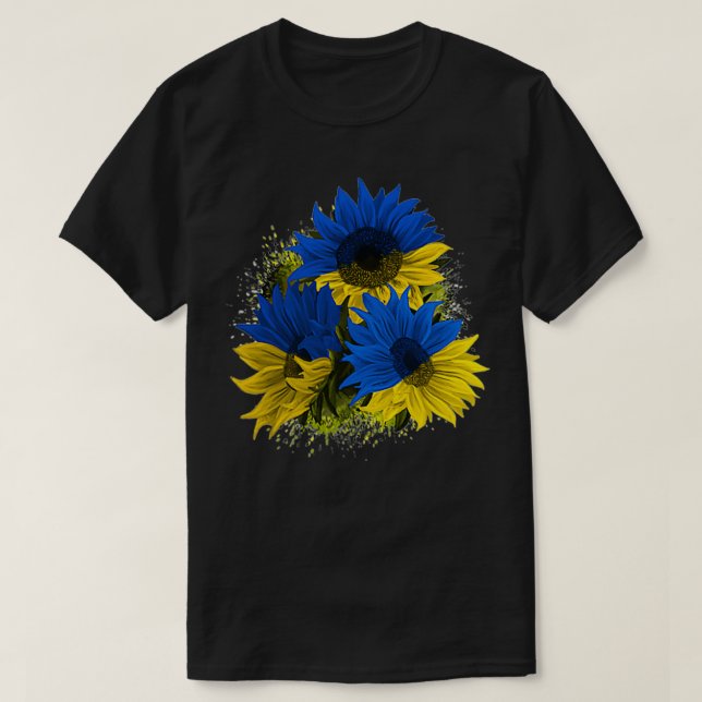 Sonnenblumen Ukraine Shirt ich stehe mit der Ukrai (Design vorne)