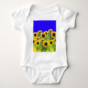Sonnenblumen - ukrainische Flagge Friedensfreiheit Baby Strampler
