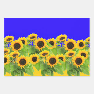 Sonnenblumen - ukrainische Flagge Friedensfreiheit Geschenkpapier Set