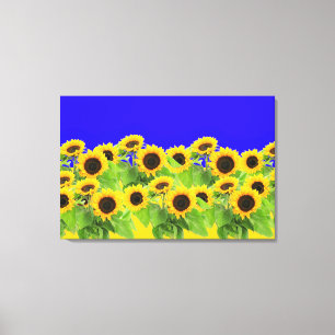 Sonnenblumen - ukrainische Flagge Friedensfreiheit Leinwanddruck