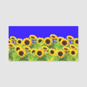 Sonnenblumen - ukrainische Flagge Friedensfreiheit Namensschild