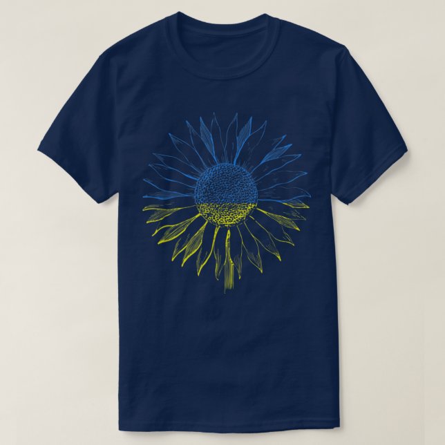 Sonnenblumen ukrainische Flagge Sonnenblumen T-Shirt (Design vorne)