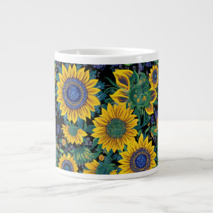 Sonnenblumen Ukrainische Petrikivka-Folklore Jumbo-Tasse