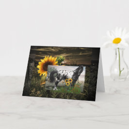 Sonnenblumen und Appaloosa Pferd Karte