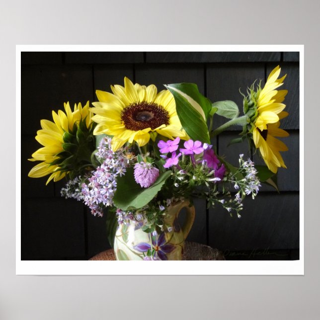 Sonnenblumen und Asters POSTER (Vorne)