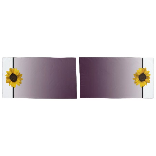 Sonnenblumen und Auberginen, 2 Designs Kissenbezug (Rückseite-Set)
