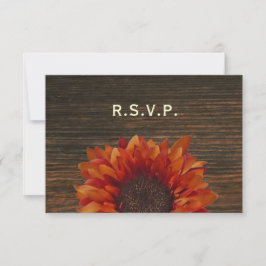 Sonnenblumen und Barnwood Rustic Wedding RSVP Karte