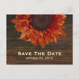 Sonnenblumen und Barnwood Save the Date Postkarte