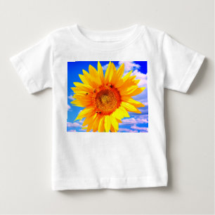 Sonnenblumen und Bienen-Baby-T - Shirt