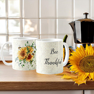 Sonnenblumen und Bienen benutzerdefiniert Kaffeetasse