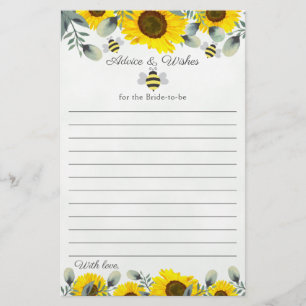 Sonnenblumen und Bienen Brautparty Beratung Wünsch