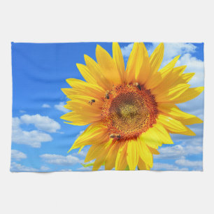 Sonnenblumen und Bienen Küchentücher