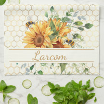 Sonnenblumen und Bienen personalisiert
