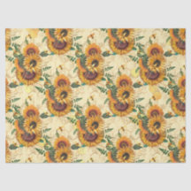 Sonnenblumen und Bienen-Serie Design Drei
