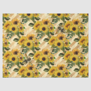 Sonnenblumen- und Bienen-Serien-Design Neun Seidenpapier