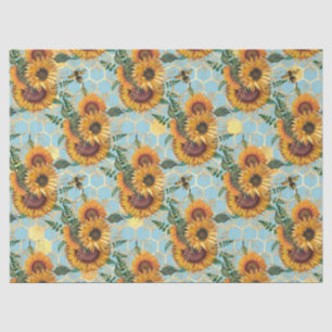Sonnenblumen- und Bienen-Serien-Design Vierzehn Seidenpapier