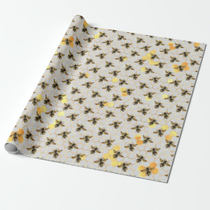 Sonnenblumen- und Bienen-Serien-Design Zehn Geschenkpapier