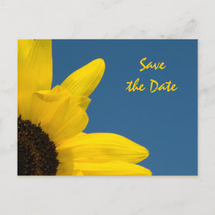 Sonnenblumen und Blauer Himmel Hochzeit speichern Ankündigungspostkarte