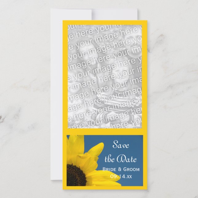 Sonnenblumen und Blauer Himmel Hochzeit speichern  Save The Date (Vorderseite)