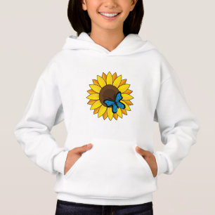 Sonnenblumen und Blauer Schmetterling Hoodie